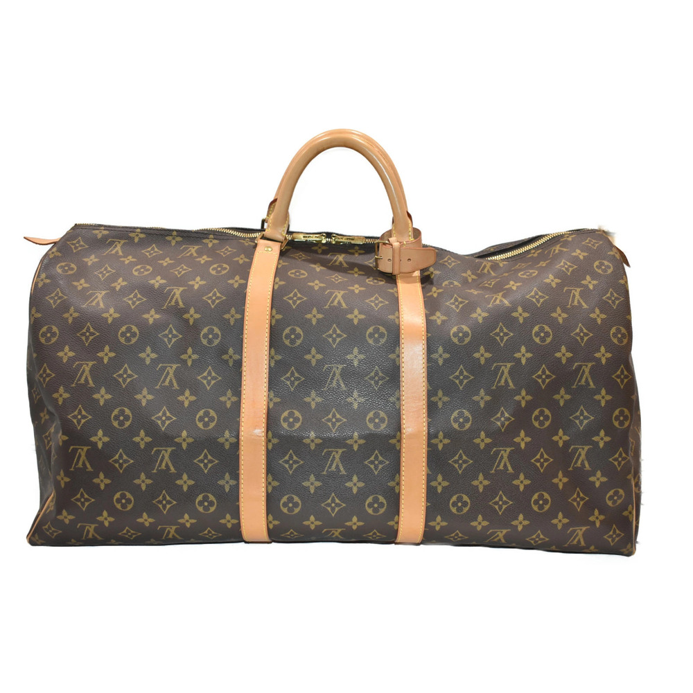 LOUIS VUITTON Keepall Monogram Brown Canvas Boston Bag Travel - Picture 2 of 9